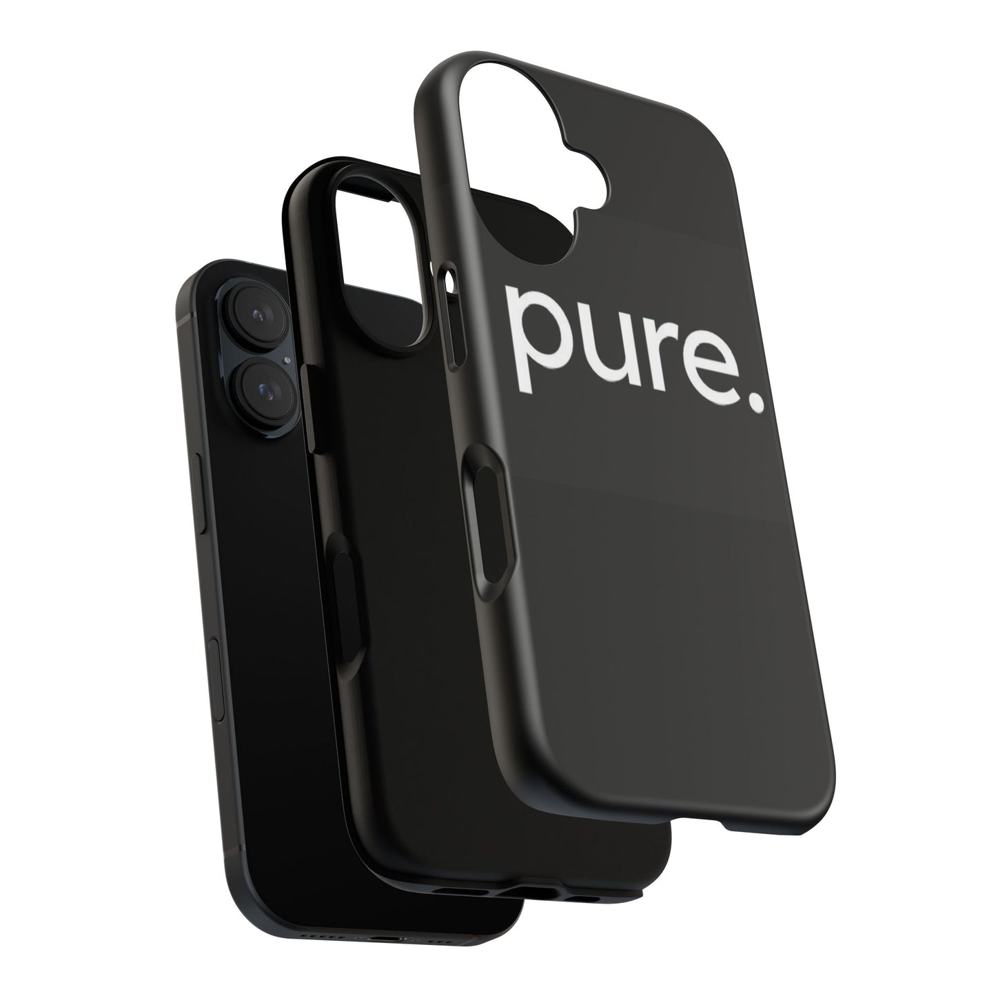 Branded Phone Case - Pure Design, Black Phone Cover, Stylish Merchandise