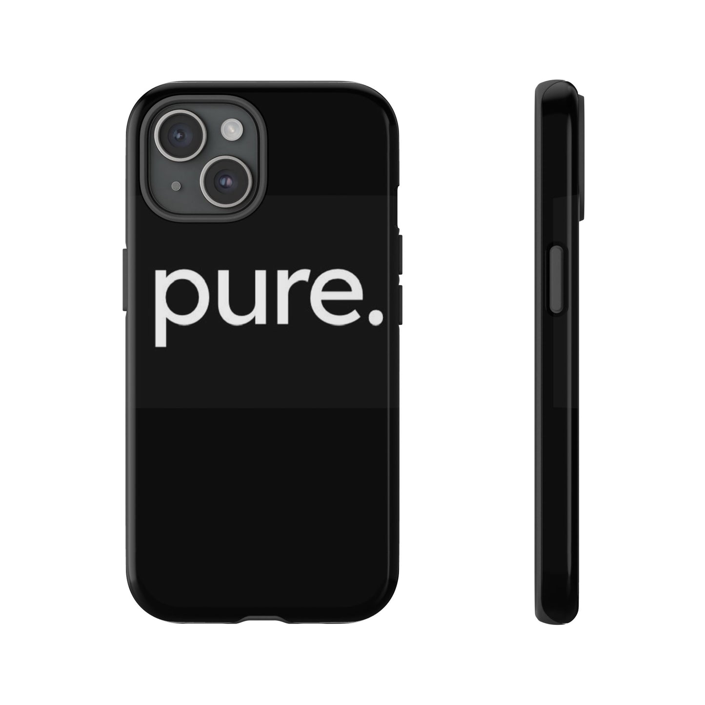 Branded Phone Case - Pure Design, Black Phone Cover, Stylish Merchandise