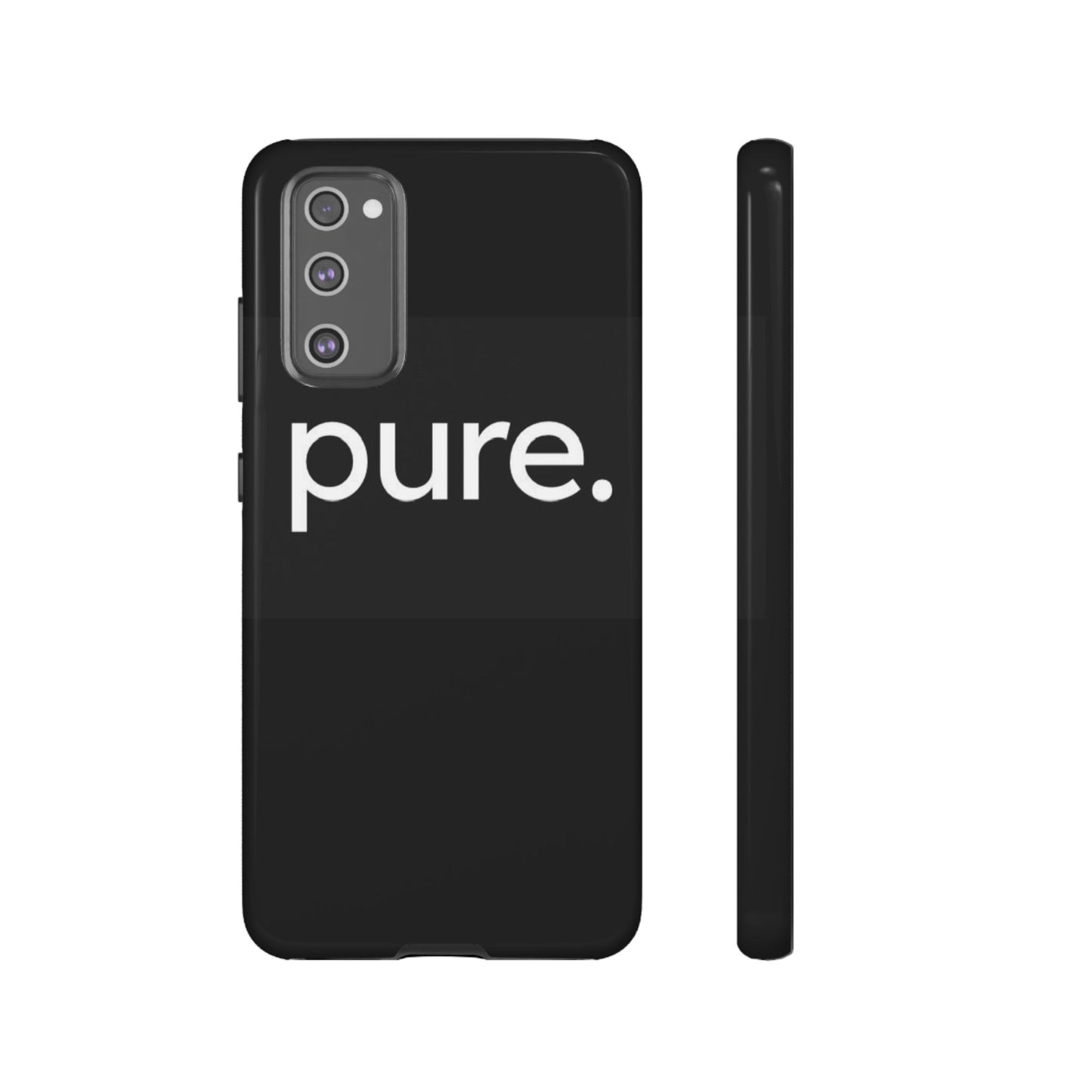 Branded Phone Case - Pure Design, Black Phone Cover, Stylish Merchandise