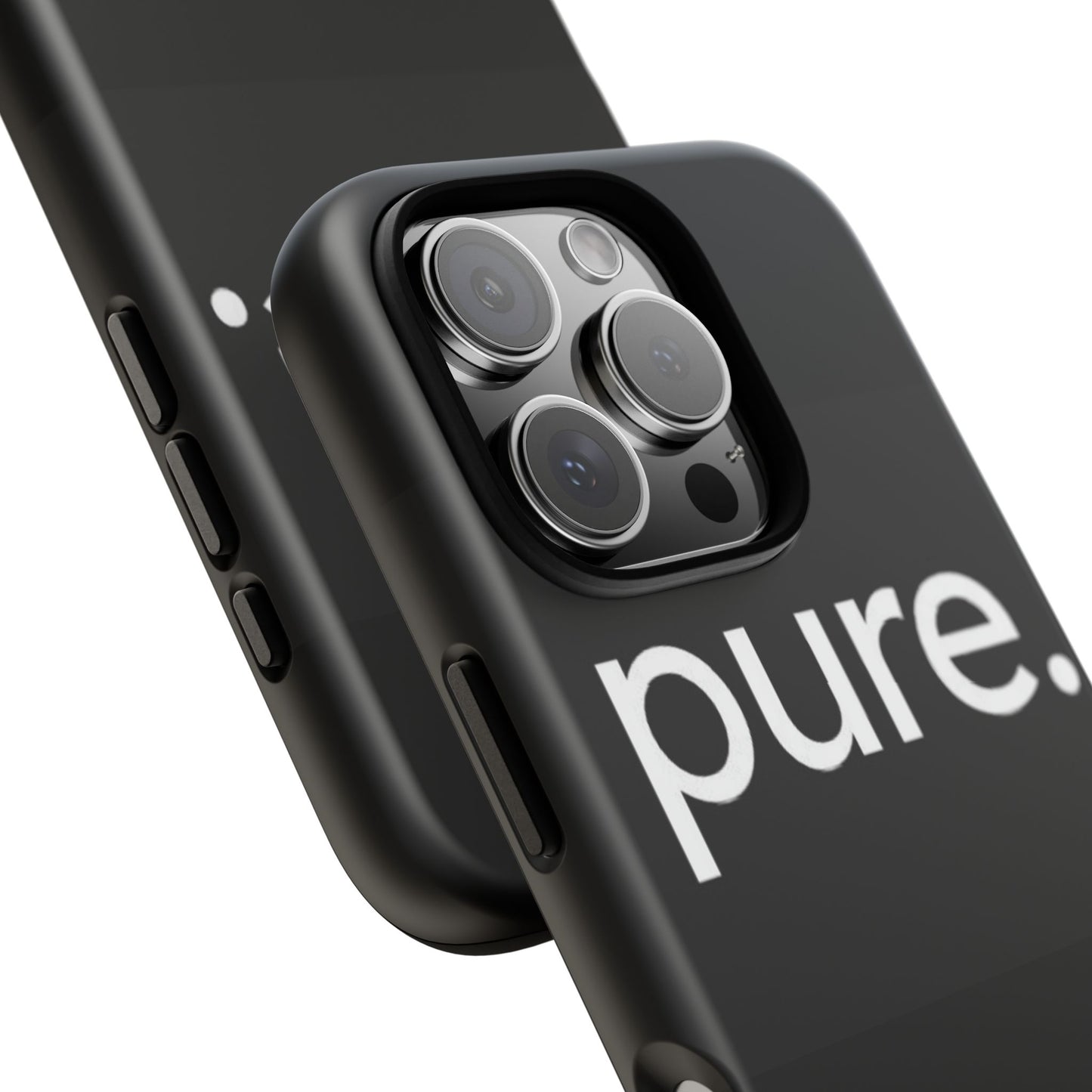 Branded Phone Case - Pure Design, Black Phone Cover, Stylish Merchandise