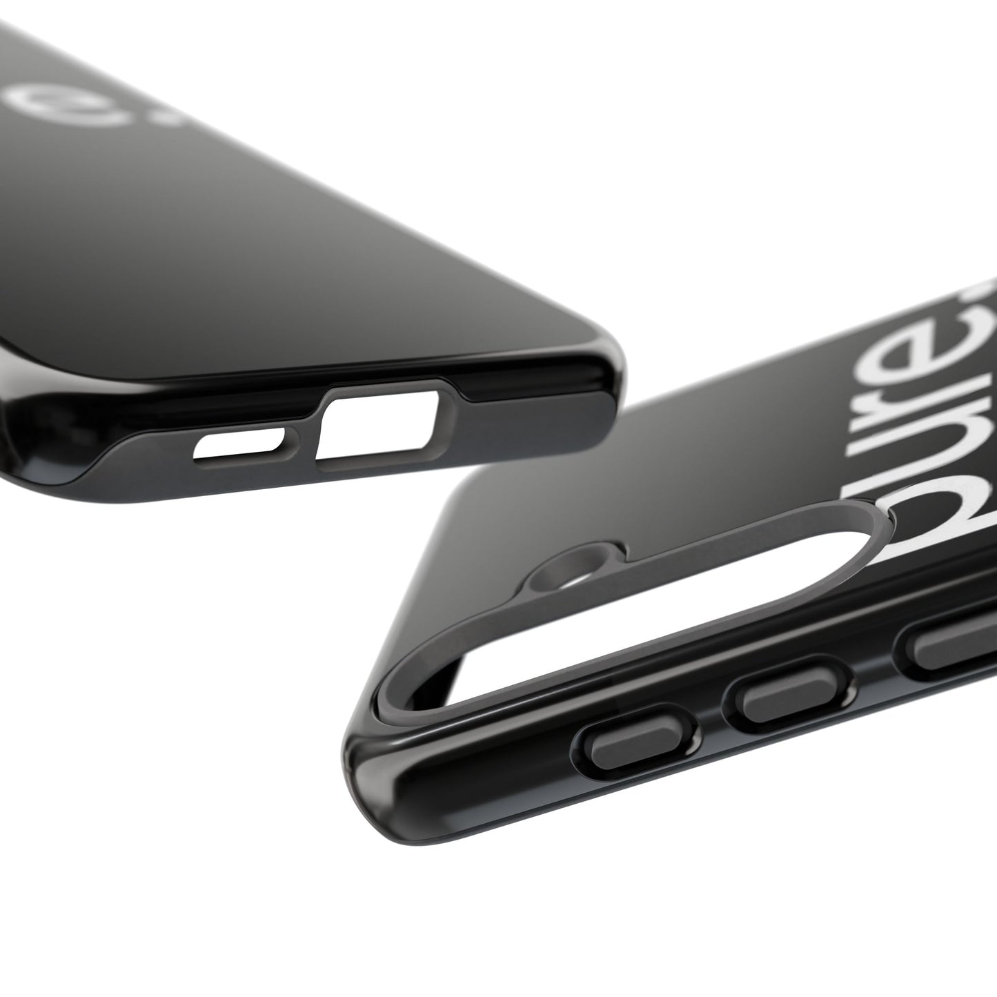 Branded Phone Case - Pure Design, Black Phone Cover, Stylish Merchandise