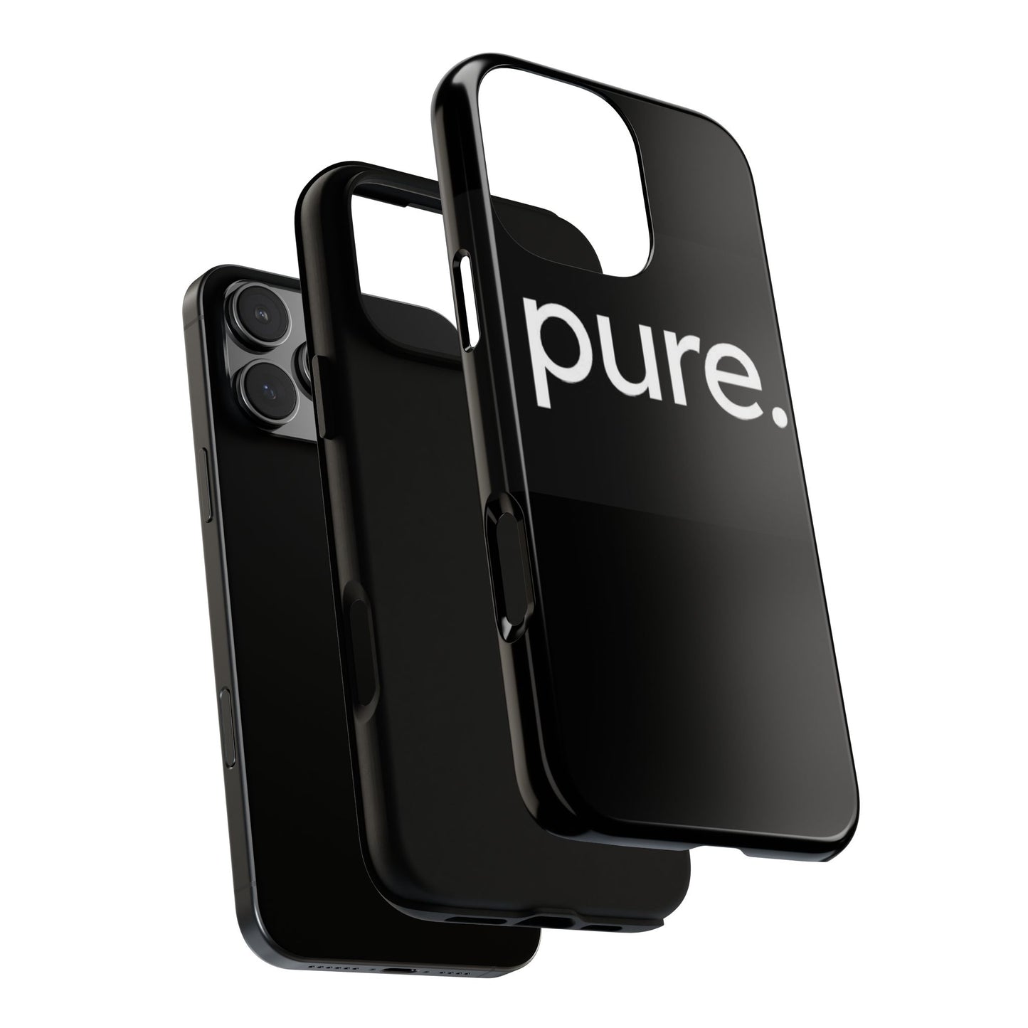 Branded Phone Case - Pure Design, Black Phone Cover, Stylish Merchandise