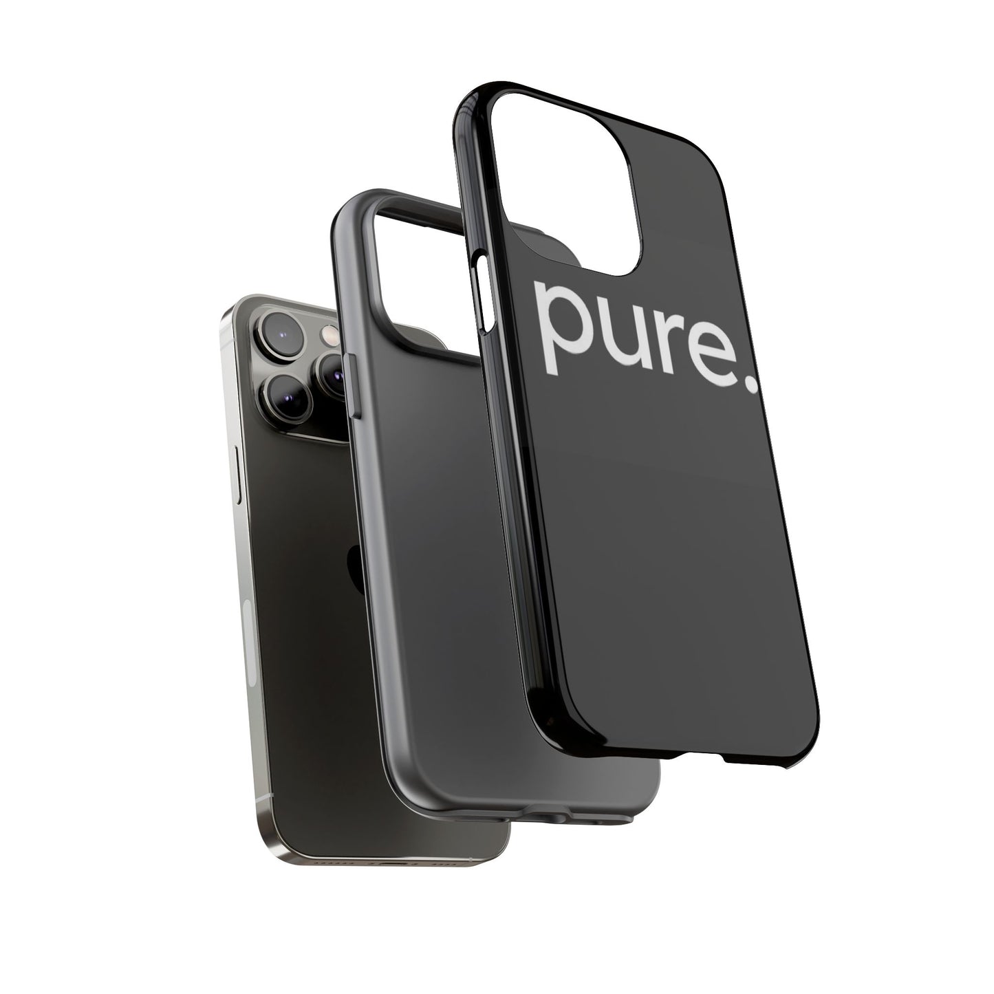Branded Phone Case - Pure Design, Black Phone Cover, Stylish Merchandise