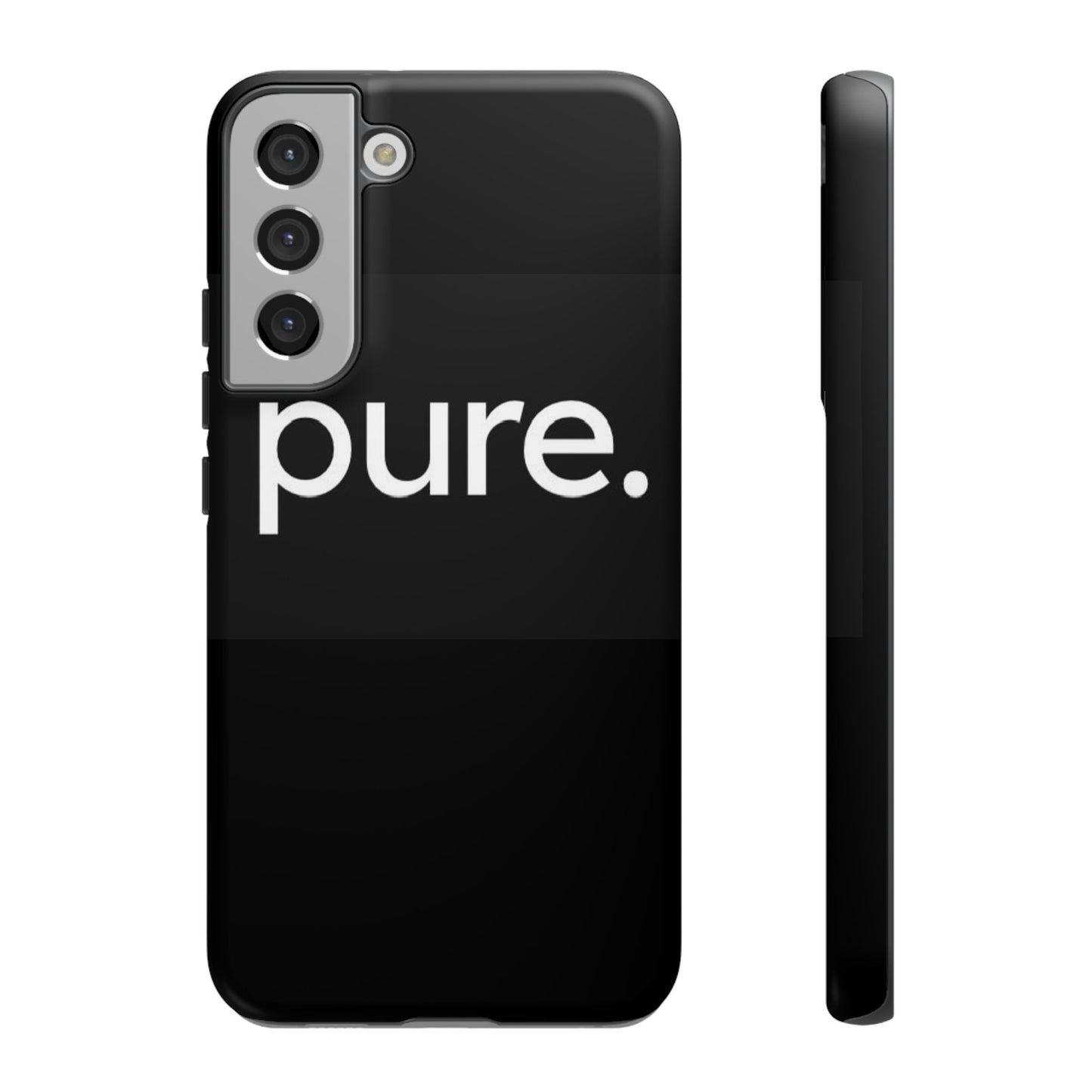 Branded Phone Case - Pure Design, Black Phone Cover, Stylish Merchandise