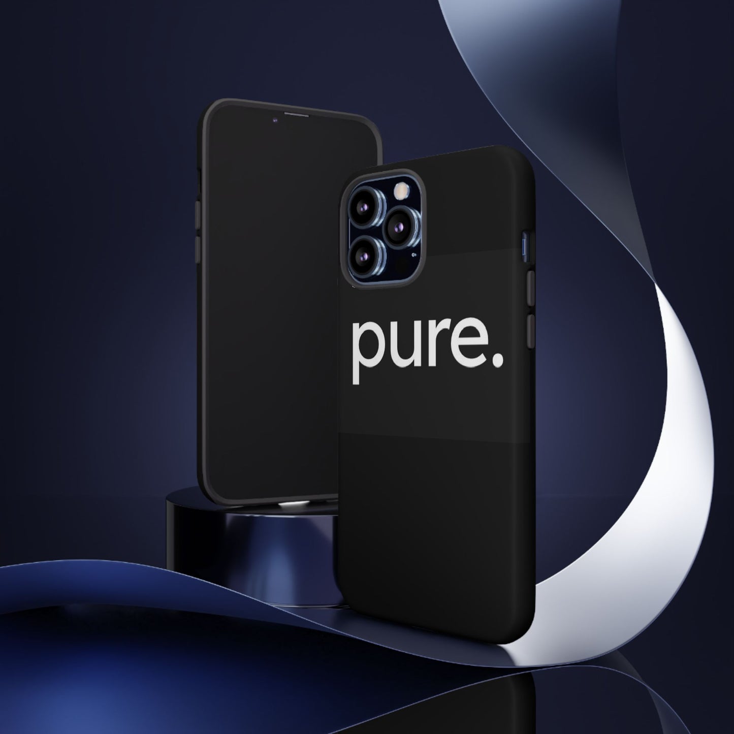 Branded Phone Case - Pure Design, Black Phone Cover, Stylish Merchandise