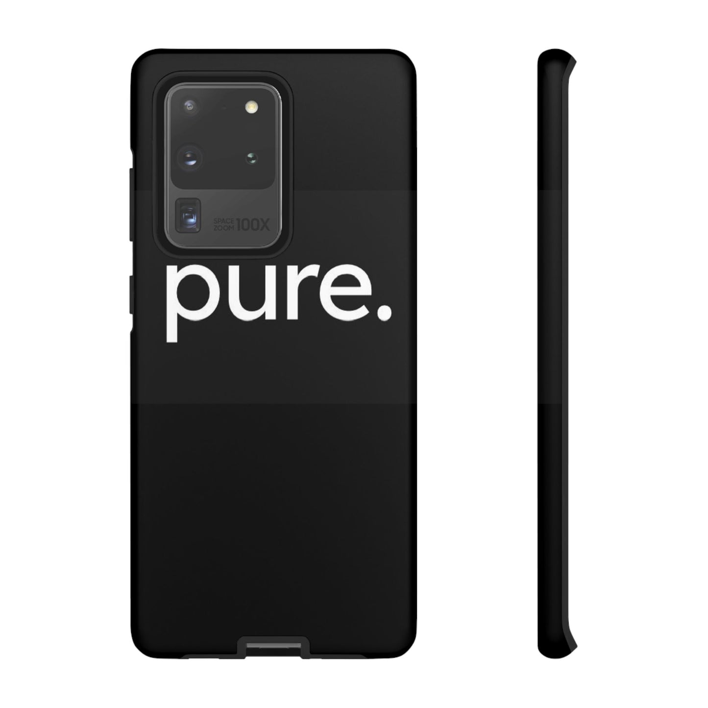 Branded Phone Case - Pure Design, Black Phone Cover, Stylish Merchandise