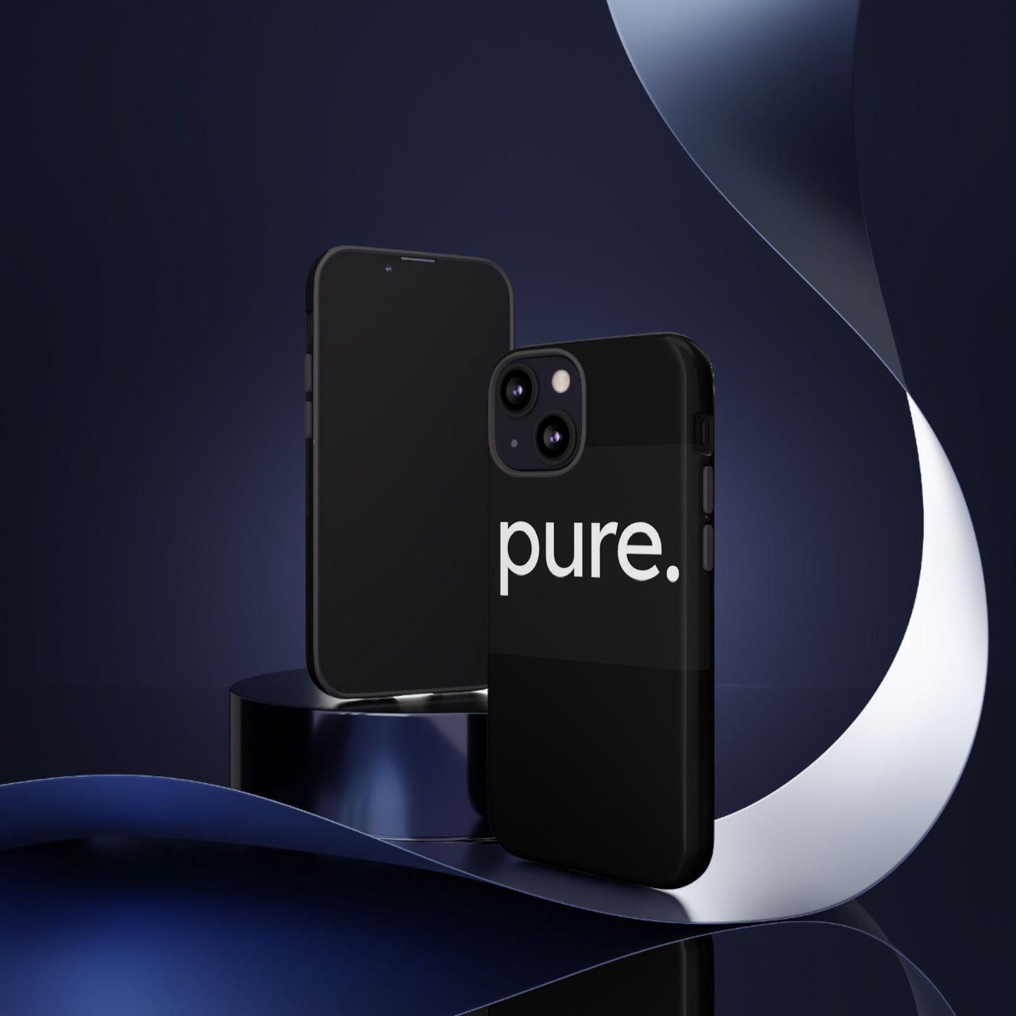 Branded Phone Case - Pure Design, Black Phone Cover, Stylish Merchandise
