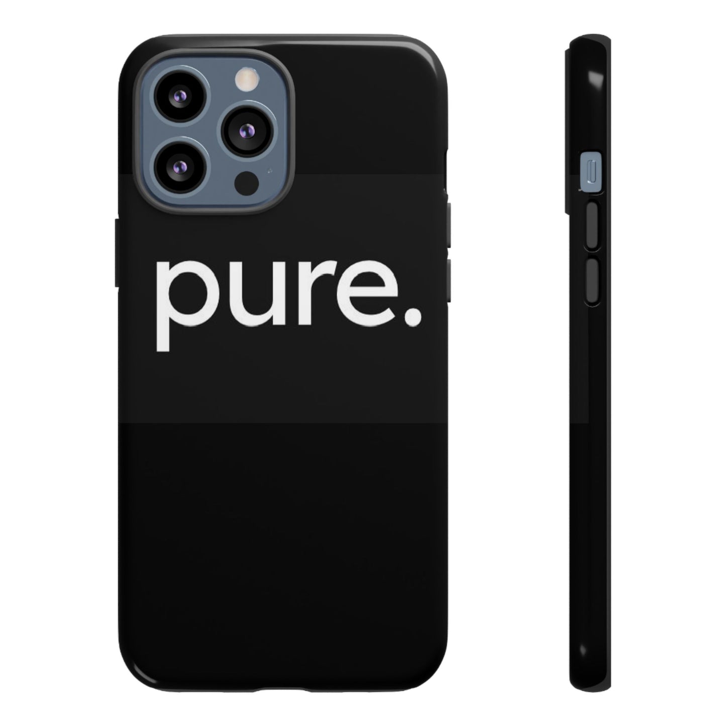 Branded Phone Case - Pure Design, Black Phone Cover, Stylish Merchandise