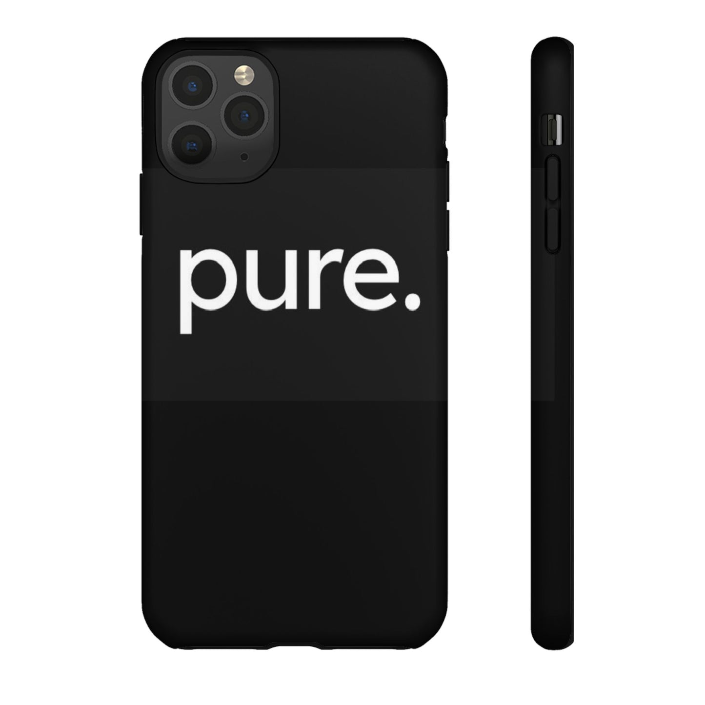 Branded Phone Case - Pure Design, Black Phone Cover, Stylish Merchandise