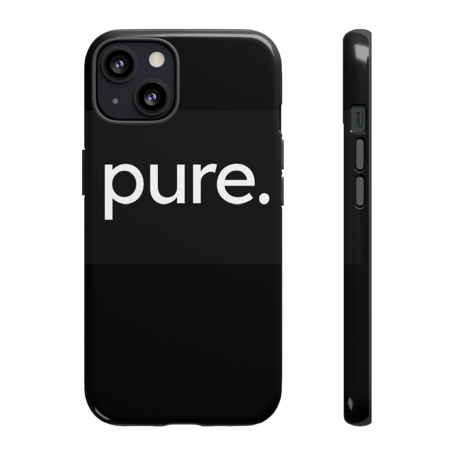 Branded Phone Case - Pure Design, Black Phone Cover, Stylish Merchandise