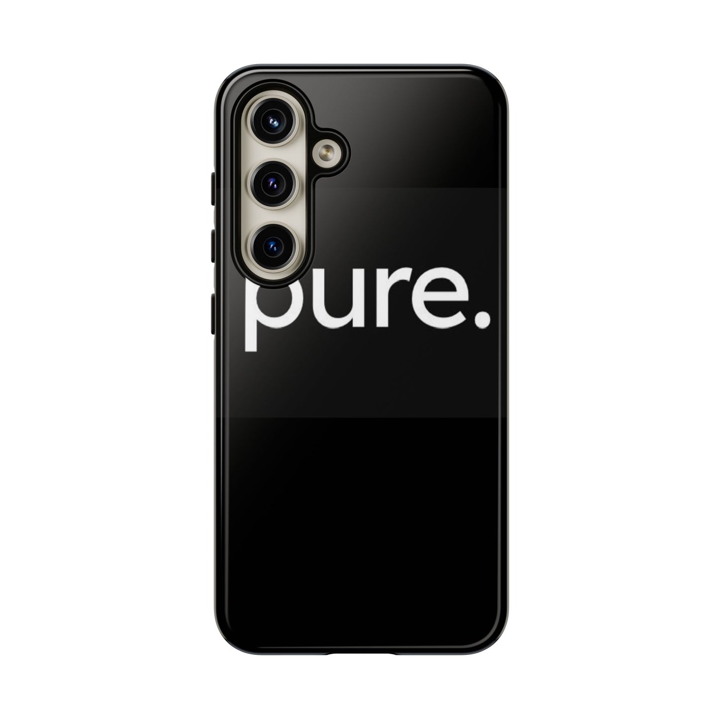 Branded Phone Case - Pure Design, Black Phone Cover, Stylish Merchandise