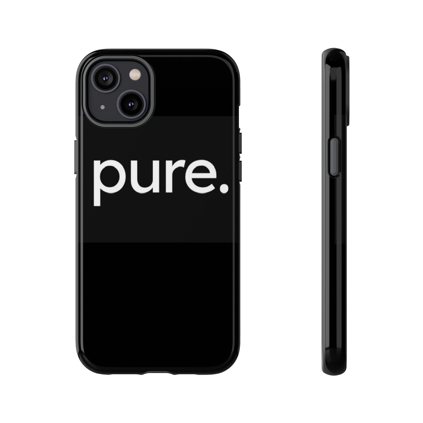 Branded Phone Case - Pure Design, Black Phone Cover, Stylish Merchandise