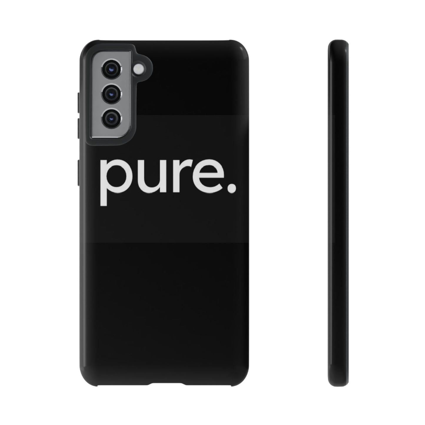 Branded Phone Case - Pure Design, Black Phone Cover, Stylish Merchandise