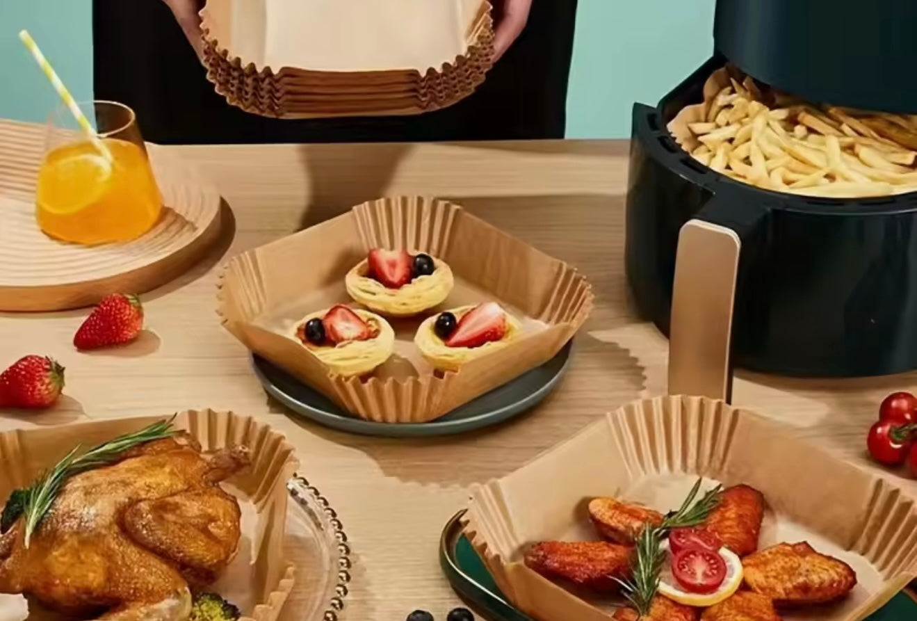 Non Stick Paper Lined with Air Fryer 50 Pack