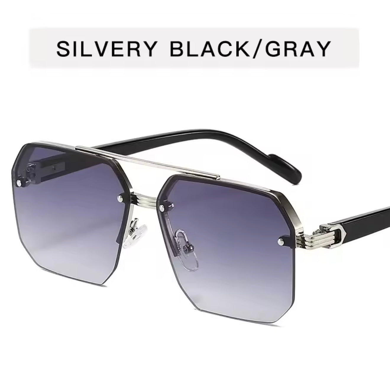 Latest Trend Men's Retro Metal Sunglasses Square Half Frame