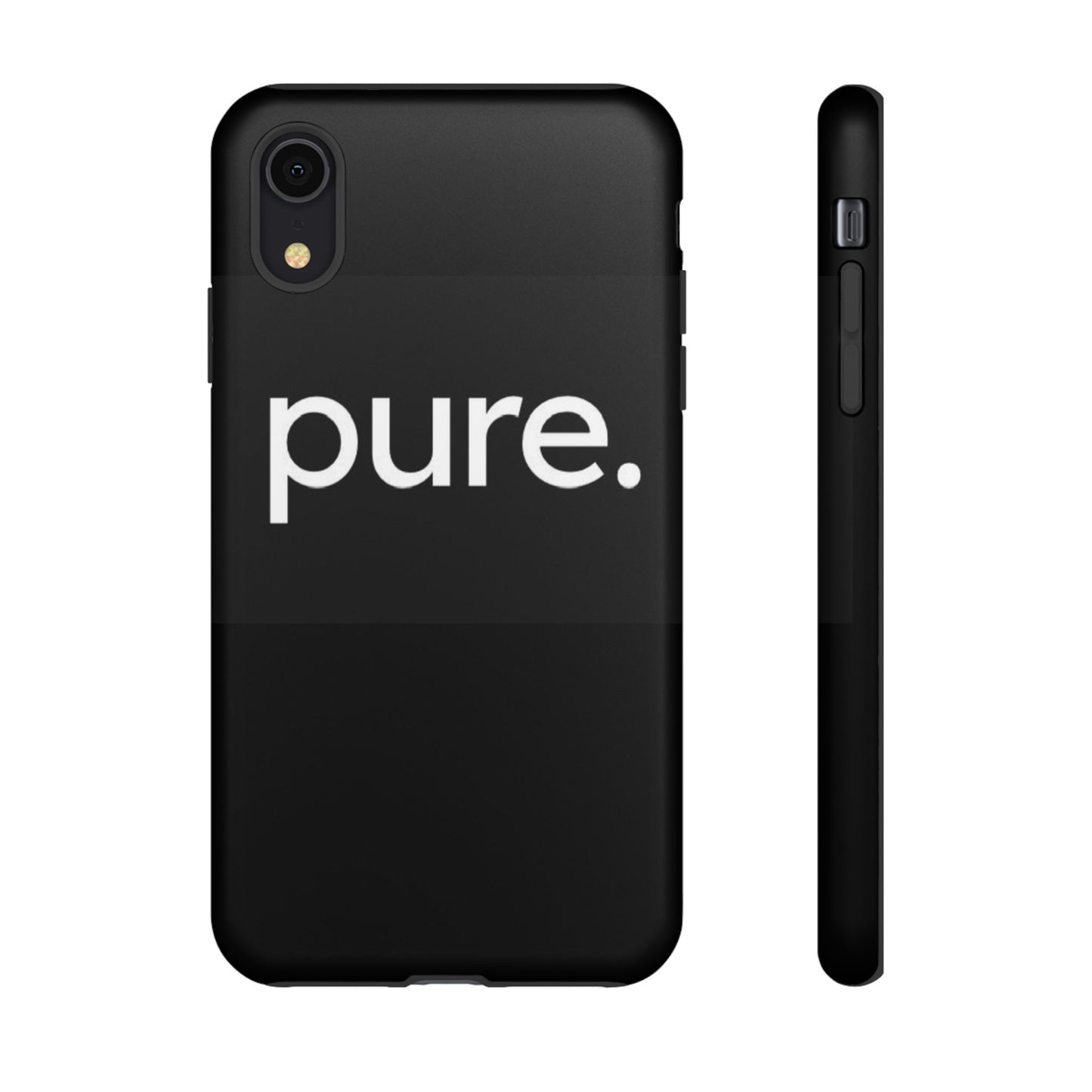 Branded Phone Case - Pure Design, Black Phone Cover, Stylish Merchandise