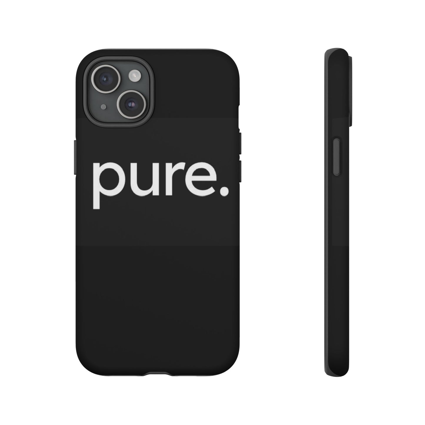 Branded Phone Case - Pure Design, Black Phone Cover, Stylish Merchandise