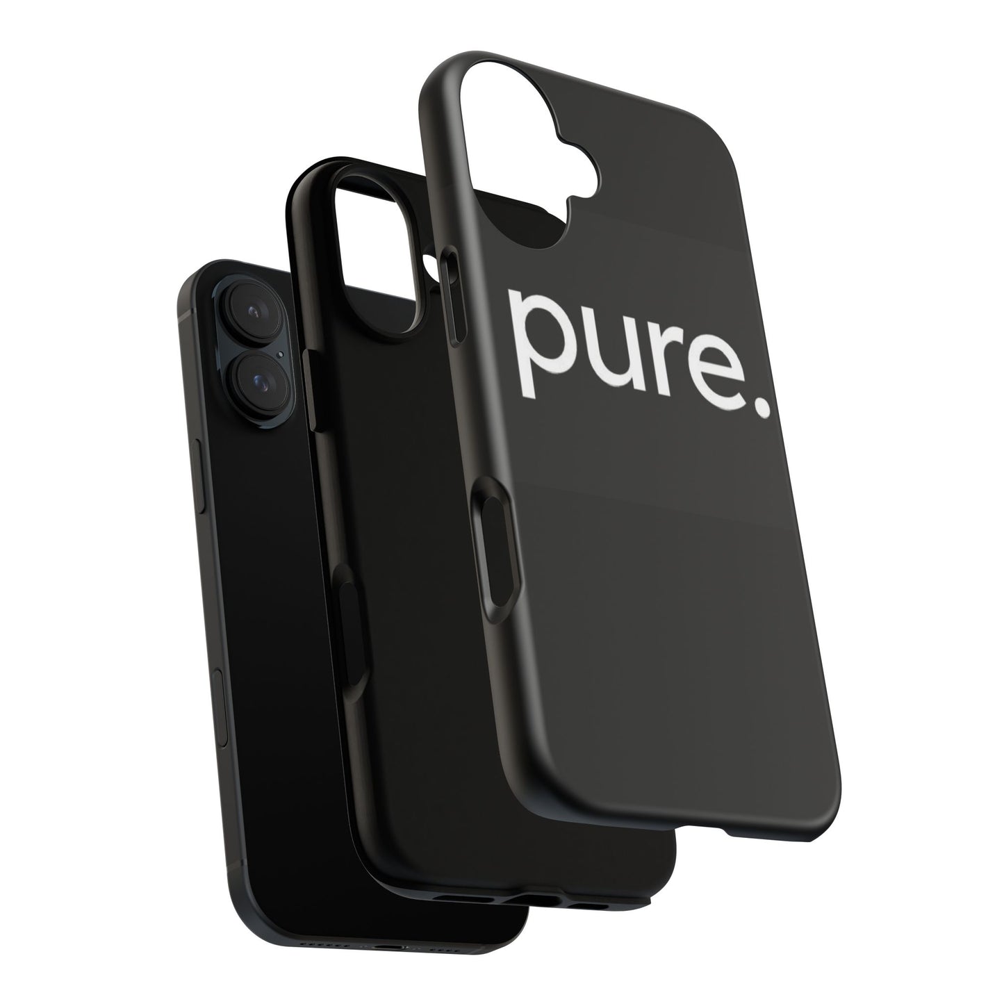 Branded Phone Case - Pure Design, Black Phone Cover, Stylish Merchandise