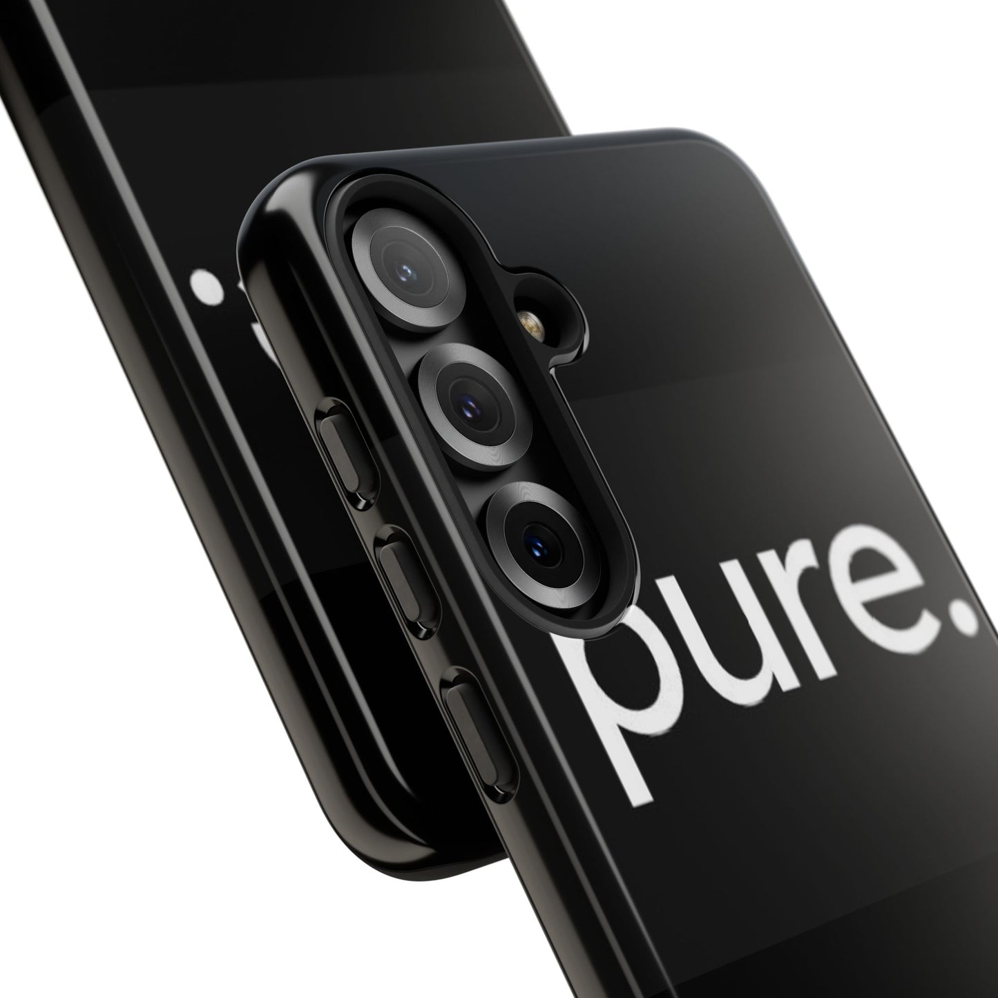 Branded Phone Case - Pure Design, Black Phone Cover, Stylish Merchandise