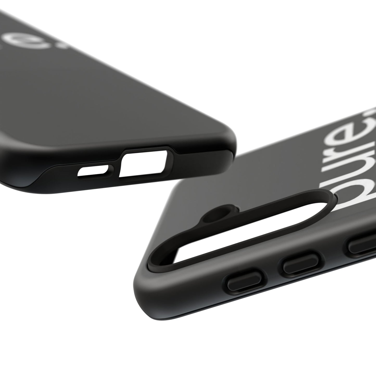 Branded Phone Case - Pure Design, Black Phone Cover, Stylish Merchandise
