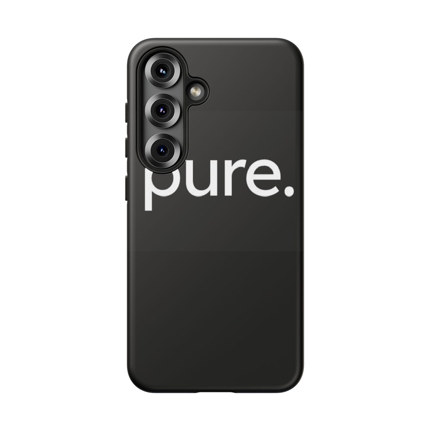 Branded Phone Case - Pure Design, Black Phone Cover, Stylish Merchandise