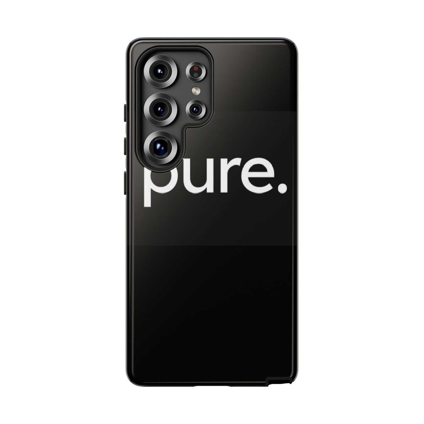 Branded Phone Case - Pure Design, Black Phone Cover, Stylish Merchandise