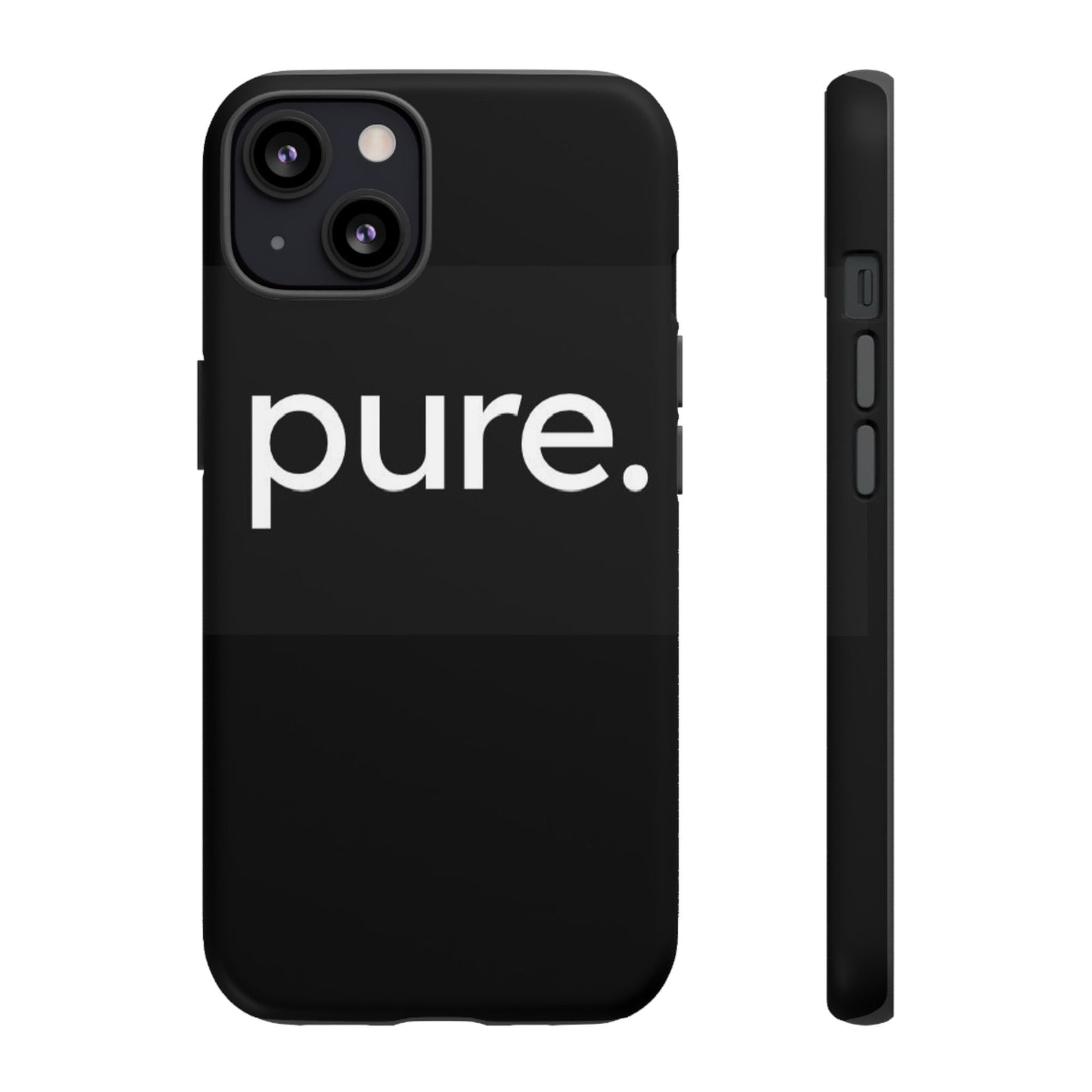 Branded Phone Case - Pure Design, Black Phone Cover, Stylish Merchandise