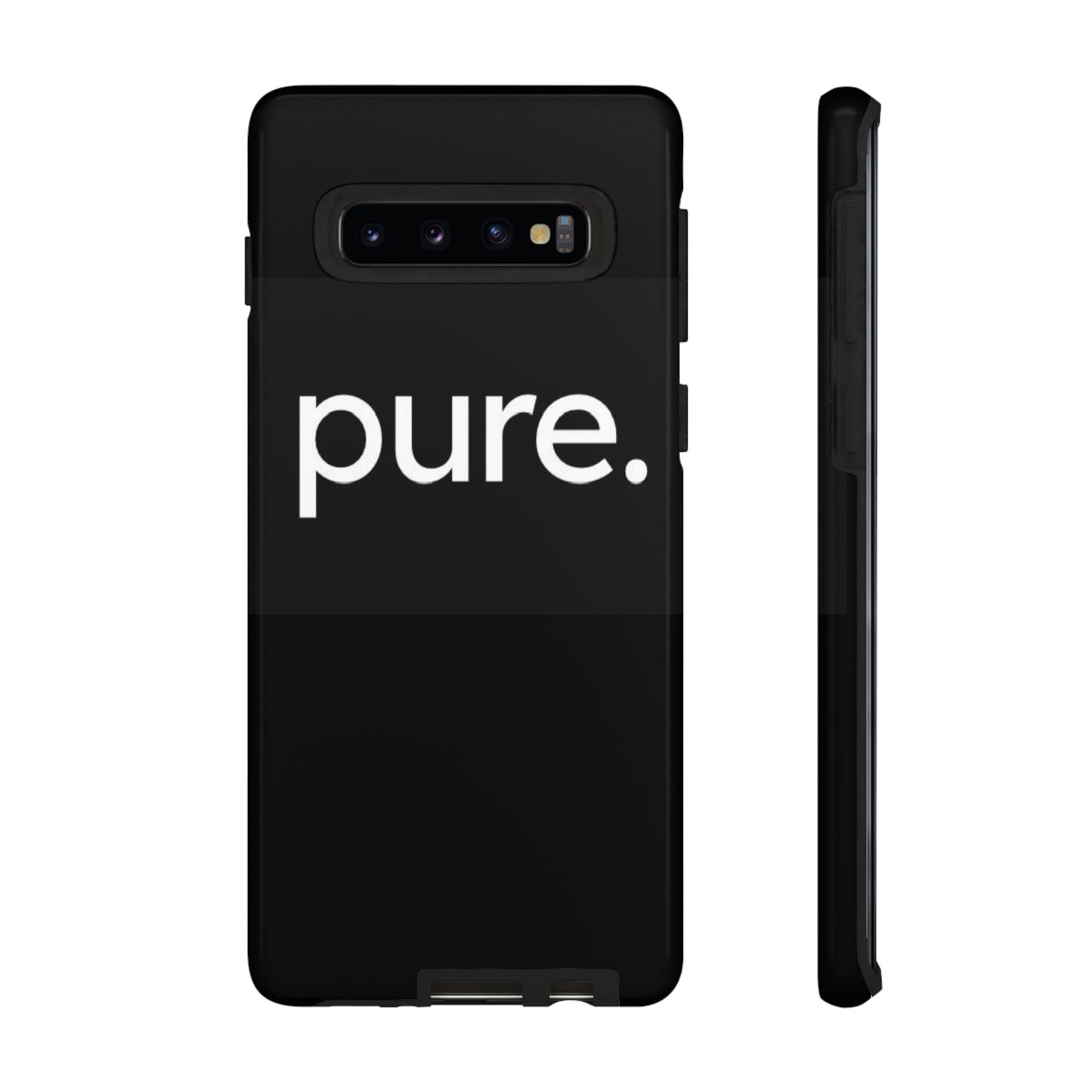 Branded Phone Case - Pure Design, Black Phone Cover, Stylish Merchandise
