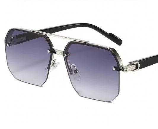 Latest Trend Men's Retro Metal Sunglasses Square Half Frame